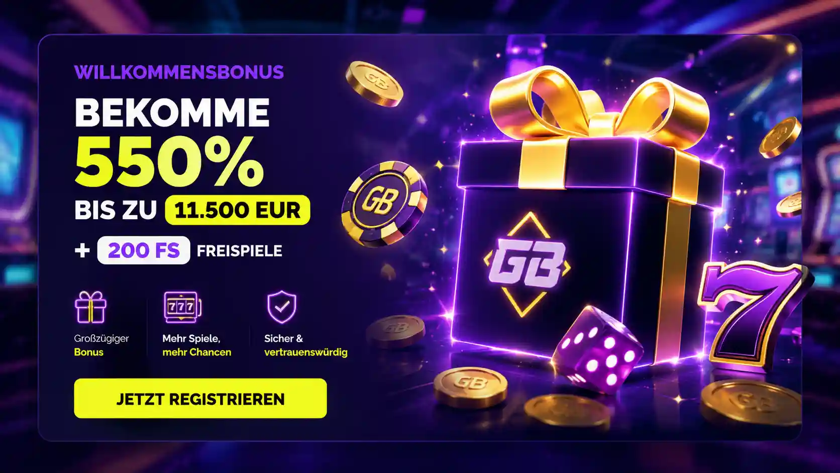 Willkommensbonus-Banner von Goldbet Casino